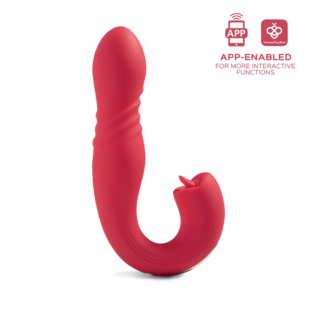 JOI THRUST App Controlled Thrusting G-spot Vibrator & Tongue Clit Licker